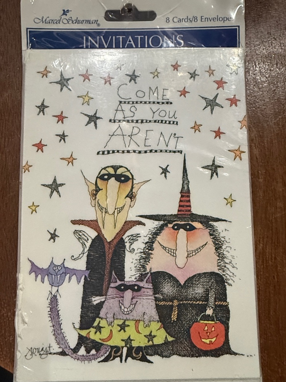 Marcel Schurman Halloween Invitations - “Come As You Aren't” Set of 8!